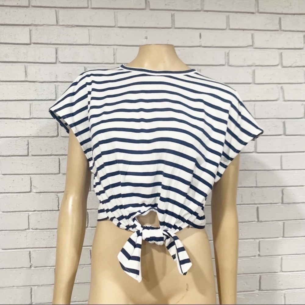Zara Striped‎ Knotted Top - Size Large